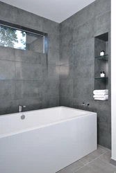 Дизайн ванной комнаты серый бетон