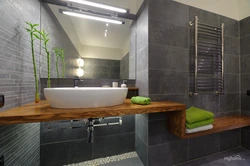 Bathroom design gray concrete