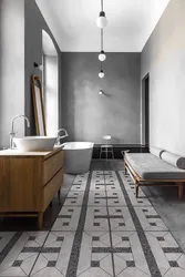 Bathroom design gray concrete