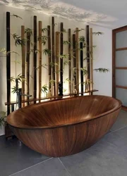 Ваннаның интерьері бамбук