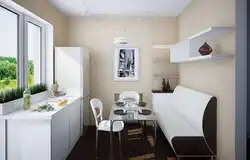 Kitchen design 10 sq.m. with sleeping place