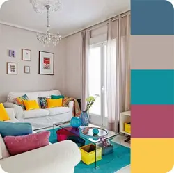 Living room design with bright accents photo
