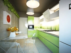 Kitchen design in modern style flowers