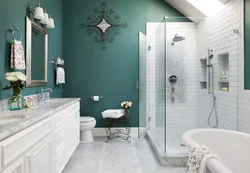 Half wall bathroom design