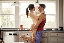 Passionate photos in the kitchen