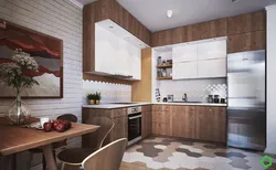 Two-level corner kitchen design