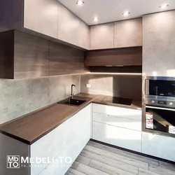 Two-level corner kitchen design