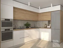 Two-level corner kitchen design