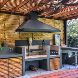 Brick summer kitchen design