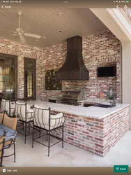 Brick summer kitchen design