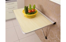 Стол крепится к стене на кухне фото