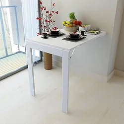Table attached to the wall in the kitchen photo