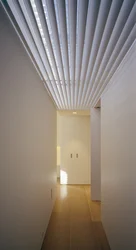 Photo of slatted ceilings in the hallway
