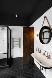 Bathroom Interior With Black Ceiling