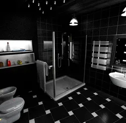 Bathroom in black photo