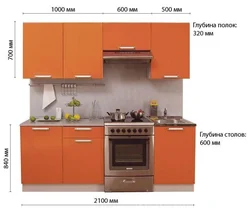 Фота кухні шырынёй адзін метр