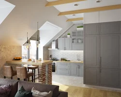 Photo Of A Kitchen In The Attic