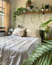 Bedroom With Flowers Design Photo