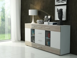 Light chests of drawers in the living room interior