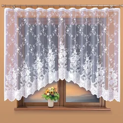 Curtains For The Kitchen Short Made Of Tulle With An Arch Photo