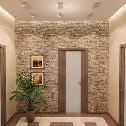 Hallway design wallpaper like stone