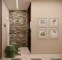 Hallway design wallpaper like stone