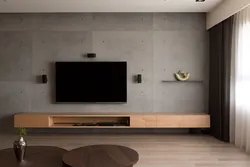 Wall-mounted TV in living room design