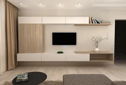 Wall-mounted TV in living room design