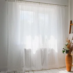 Linen tulle in the bedroom photo