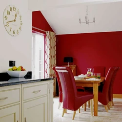 Burgundy chairs in the kitchen interior