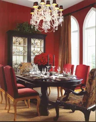 Burgundy Chairs In The Kitchen Interior