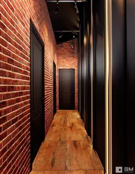 Red brick in the hallway interior