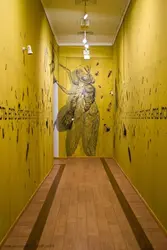 Yellow Wallpaper In The Hallway Interior