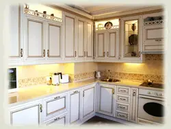 Kitchen design with gold handles