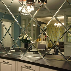 Mirror Tiles On The Wall In The Kitchen Photo