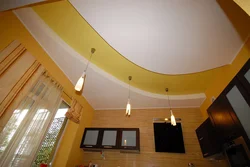 Kitchen with yellow ceiling photo
