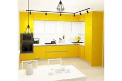 Kitchen With Yellow Ceiling Photo