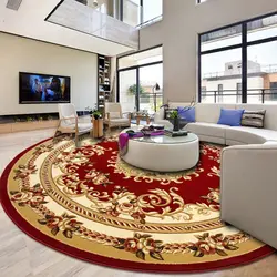 Oval Carpet In The Living Room On The Floor Photo