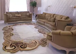 Oval Carpet In The Living Room On The Floor Photo