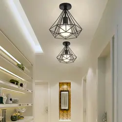 Pendant lamps in the hallway interior