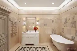 Бело бежевый интерьер ванной