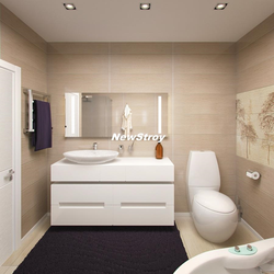 White Beige Bathroom Interior