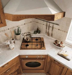 Corner gas stove in the kitchen photo
