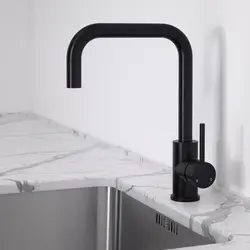Кран на кухню черный фото