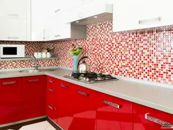 Backsplash design for red kitchen