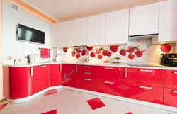 Backsplash design for red kitchen