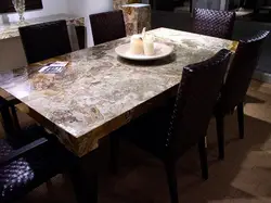Стол из мрамора на кухню фото