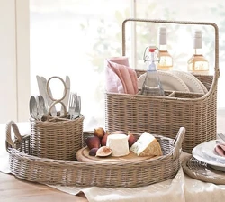 Basket in the kitchen in the interior