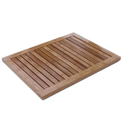 Wooden grates for bathroom photo