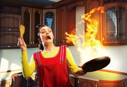 Kitchen burning photo